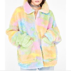NWT colorful Sherpa jacket